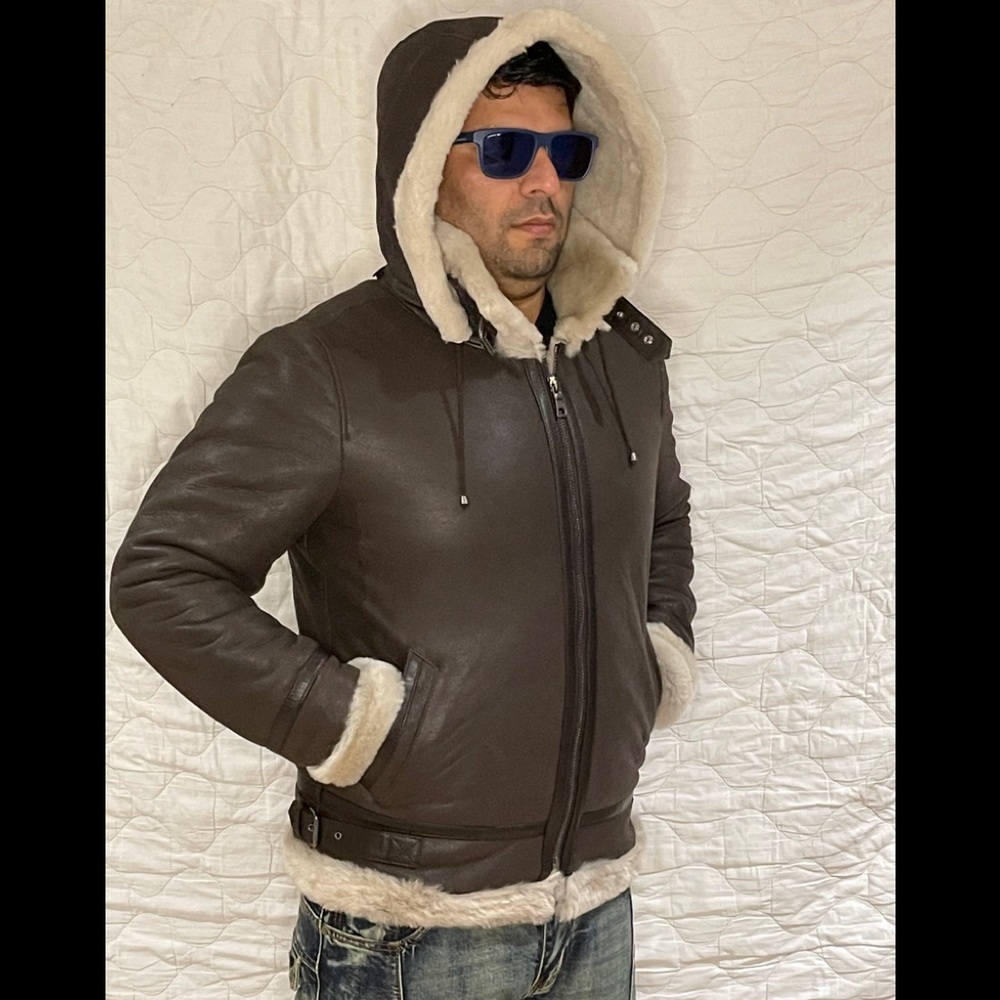 Sheepskin Shearling leather Bomber B3 jacket